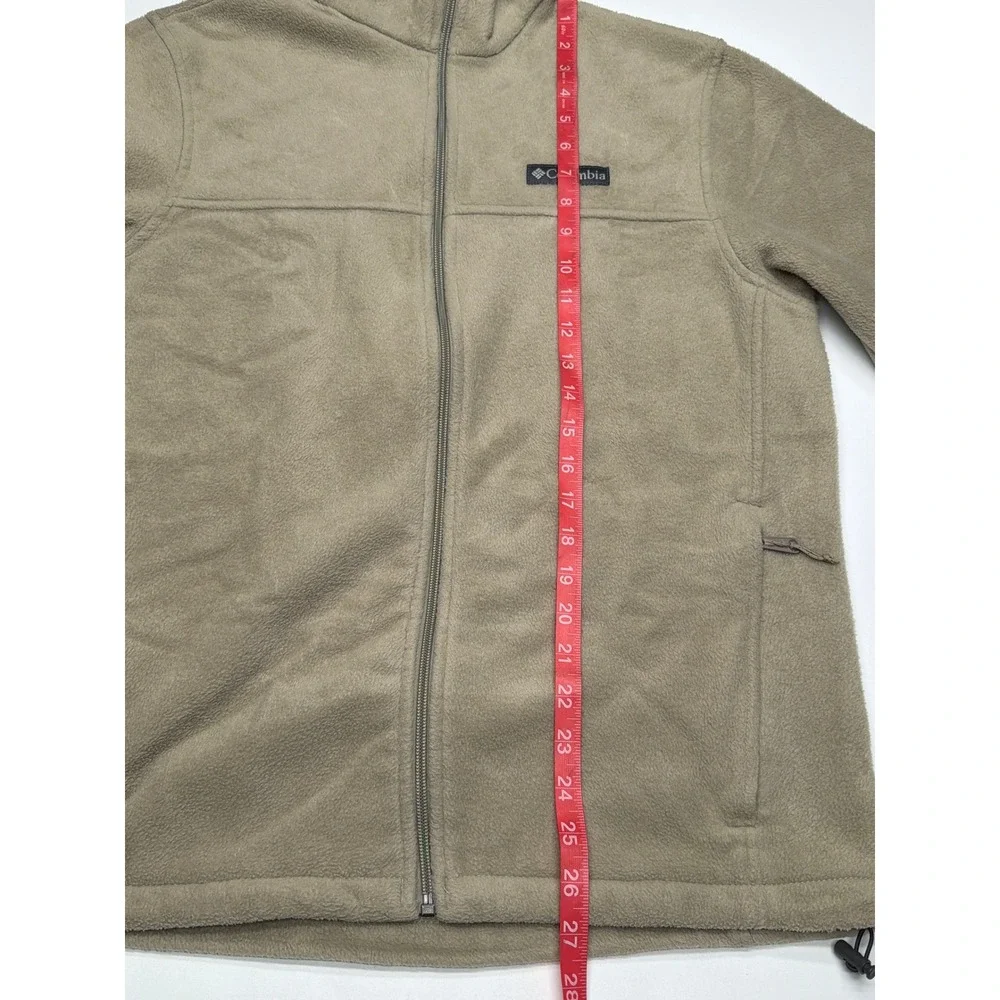 Columbia Fleece Full Zip Jacket Tan Khaki Men's Warm Outdoor Layer‎ Medium